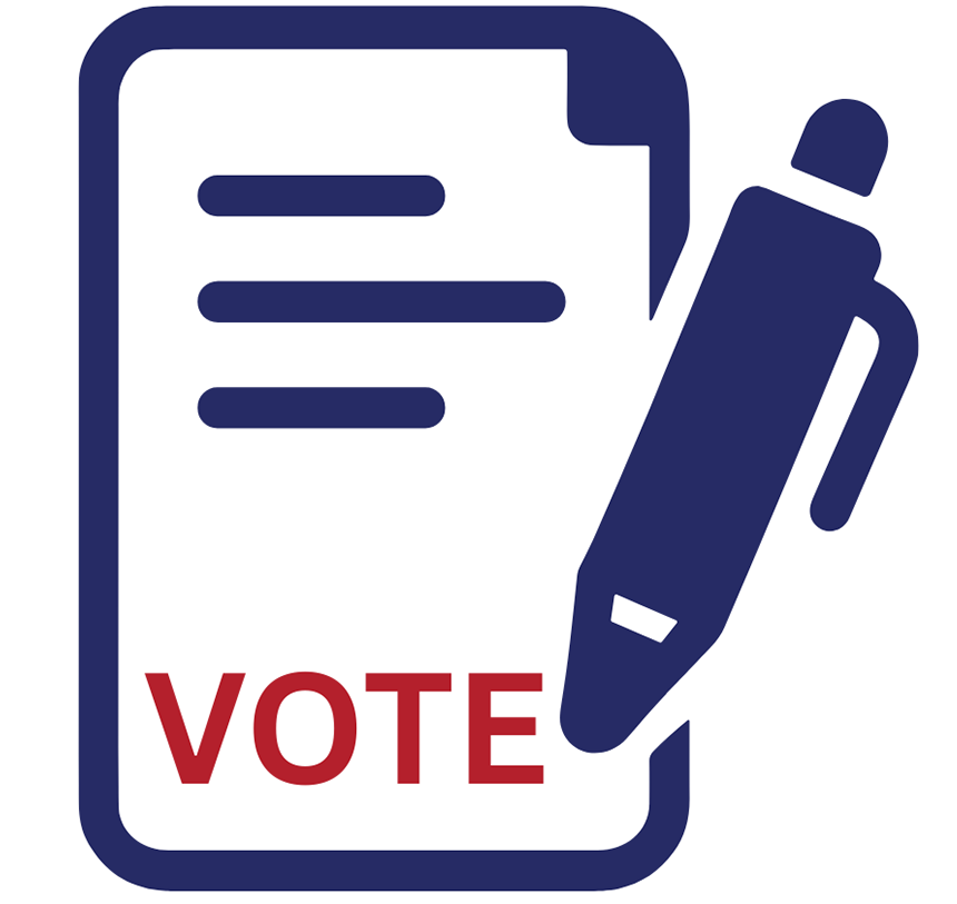 Vote icon with pen