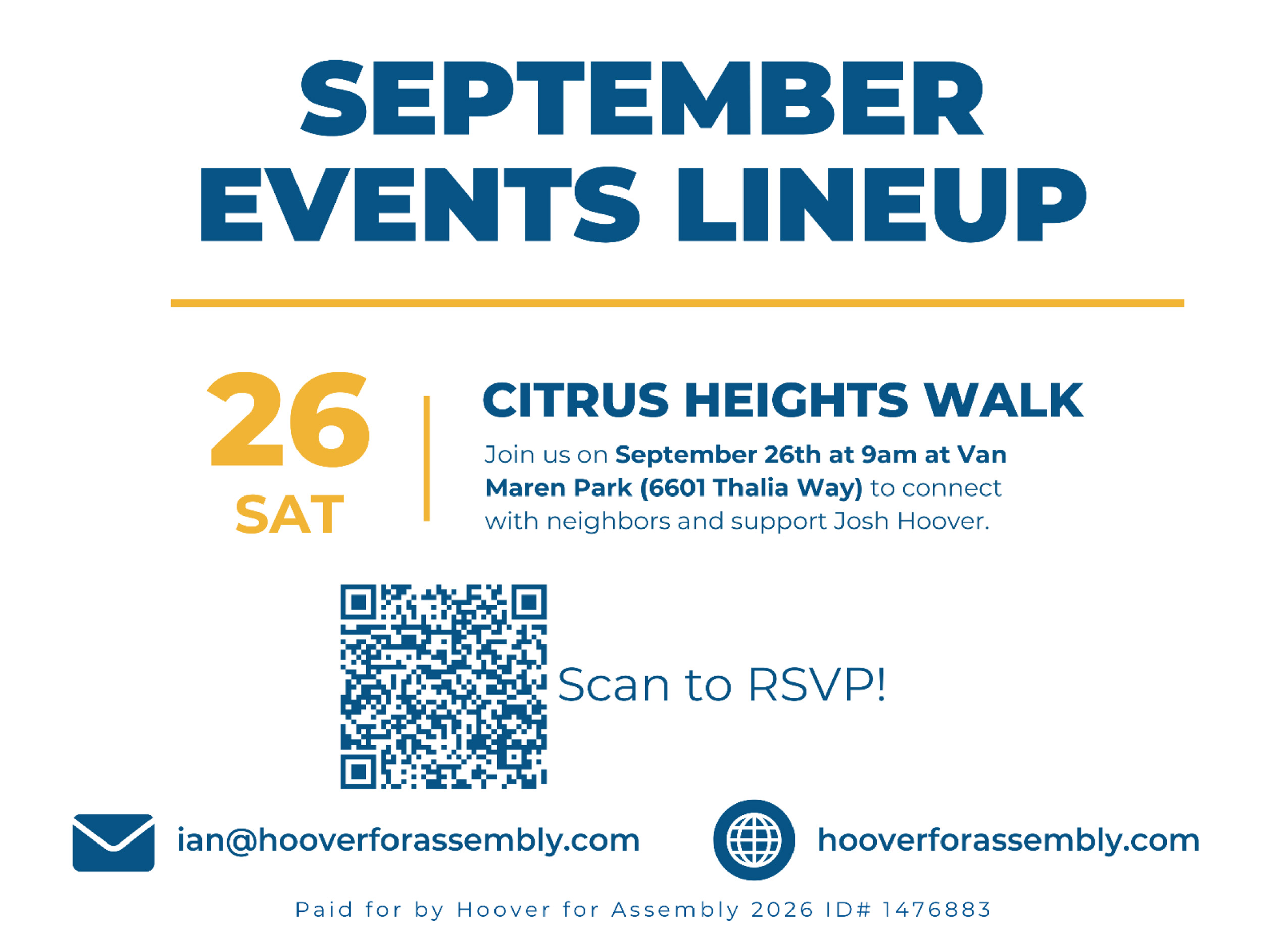 Get Out The Vote for Josh Hoover - Citrus Heights